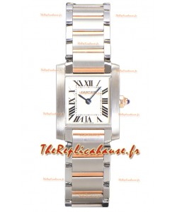 Cartier Tank Francaise Or Rose Réplique Montre à Quartz Suisse 25.70MM