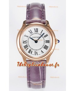 Ronde Louis Cartier Montre Super Clone 29MM en or rose et mouvement à quartz suisse