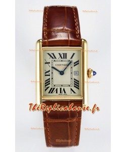 Tank Must Cartier Montre Super Clone Edition 33.7 en or jaune 