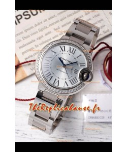 Ballon De Cartier Suisse Automatique Cadran Acier Qualité Miroir 33MM en Acier inoxydable 