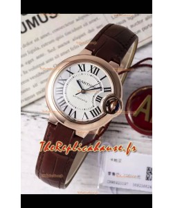 Ballon De Cartier Automatique Suisse 1:1 Qualité Miroir 33MM en Plaqué Or Rose