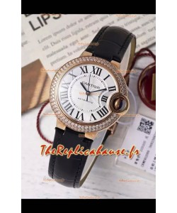 Ballon De Cartier Automatique Suisse 1:1 Qualité Miroir 33MM en Plaqué Or Rose