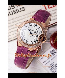 Ballon De Cartier Automatique Suisse 1:1 Qualité Miroir 33MM en Plaqué Or Rose