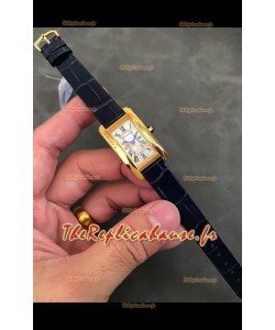 Cartier Tank Americaine Ladies Montre Suisse à Quartz Réplique 1:1 Boîtier Or Jaune