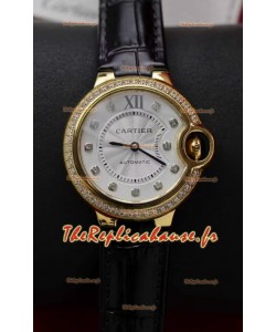Ballon De Cartier Automatique Suisse 1:1 Qualité Miroir 33MM en Plaqué Or Jaune