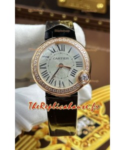 Montre Ballon Blanc de Cartier réplique à quartz suisse en boîtier or rose