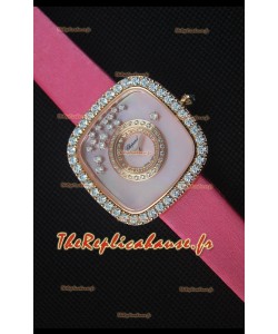 Chopard Happy Diamonds 38mm, Sangle Rose et Cadran Rose
