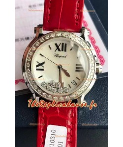 Chopard Happy Montre réplique 1:1 en acier inoxydable - Diamants véritables 