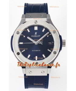 Hublot Super Clone Classic Fusion Titanium 38MM Réplique Montre 1:1 Cadran bleu
