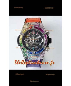 Montre Hublot Big Bang UNICO Acier inoxydable Arc-en-ciel Réplique Suisse 1:1 miroir