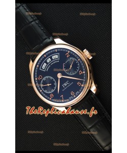 Montre IWC Portugieser Annual Calender Midnight Blue Pink Gold IW503504 Répliquée à l’identique 1:1
