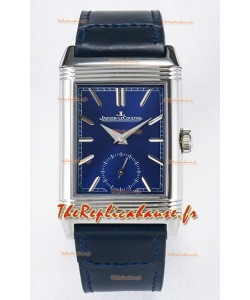 Jaeger-LeCoultre Reverso Super Clone DuoFace Bleu/Acier blanc Réplique Montre