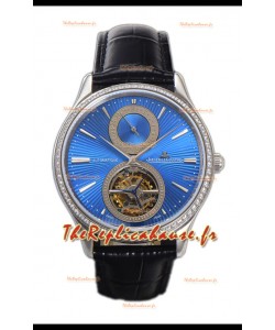 Jaeger LeCoultre Master Ultra-Thin Tourbillon Cadran bleu Boîtier acier inoxydable