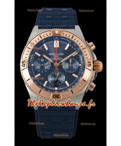 Breitling Chronomat B01 42 Edition Suisse 904L Boîtier Acier Cadran Bleu Réplique Montre Miroir 1:1