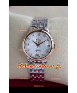 Omega De Ville - Montre automatique suisse - Cadran bicolore or rose - Blanc 
