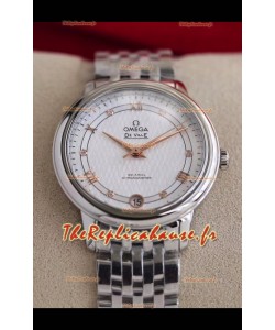 Omega De Ville - Montre automatique suisse avec boîtier en acier inoxydable et aiguilles en or rose