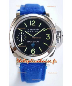 Panerai Marina PAM00777 Logo Acciaio Cadran noir en qualité miroir 1:1 - Acier 904L avec bracelet en toile 