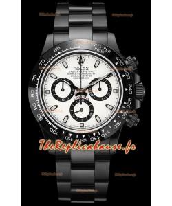 Rolex Daytona Blaken 1:1 Réplique Miroir Suisse Cadran Blanc Mouvement Cal.4130 (AVEC BOÎTE) 
