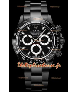 Rolex Daytona Blaken 1:1 Réplique Miroir Suisse Cadran Noir Mouvement Cal.4130 (AVEC BOÎTE) 