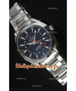 Montre Suisse en Acier Inoxydable avec un Cadran Noir Omega Seamaster COAX GMT 