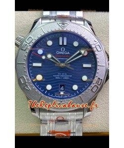 Omega Seamaster 300M Co-Axial Master Chronometer Blue Dial Titanium Bezel - Réplique 1:1 Miroir