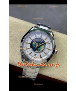 Omega Seamaster Aquaterra 150M Worldtimer Cadran blanc Réplique Montre Suisse 