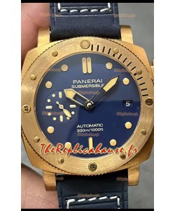 Réplique de la montre Panerai Submersible PAM01074 Blue Abisso Edition Miroir 1:1 en cadran bleu 42MM