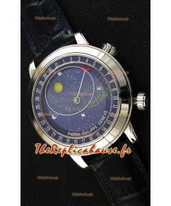 Montre Patek Philippe Grand Complication 6102P Suisse Celestial Moon Age Cadran bleu Répliquée 