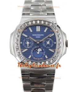 Patek Philippe Nautilus 5740 Perpetual Calendar Acier inoxydable Cadran bleu Montre réplique suisse 
