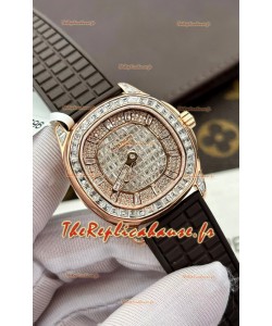 Patek Philippe Aquanaut 5062/450R-001 Or Rose Pavé de Diamants Réplique Montre suisse