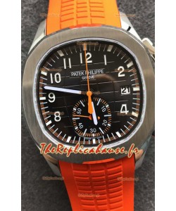 Patek Philippe Aquanaut 5968 Chronograph Boîtier acier Montre bracelet orange en mouvement automatique suisse