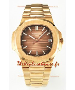 Patek Philippe Super Clone Nautilus 5711/1R-001 en Or Rose Cadran marron