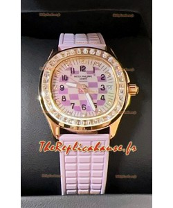 Patek Philippe Super Clone Aquanaut LUCE 5072R Or Rose Automatique cadran rose 35MM