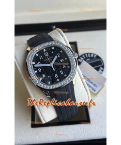Patek Philippe Aquanaut 5267 Suisse Réplique Cadran Noir en Acier inoxydable Lunette Diamants 38.5MM