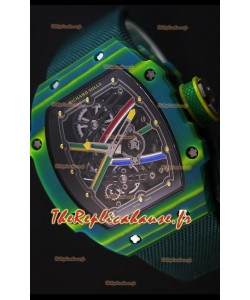 Montre Richard Mille 67-02 Wayde Van Niekerk avec Etui forgé en Carbone Répliquée 