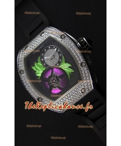 Montre Richard Mille 19-02 Tourbillon Fleur Suisse Boîtier en acier inoxydable Répliquée 