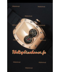 Richard Mille RM053 Tourbillon Pablo Mac Donough Montre Suisse avec Boîtier en Or Rose, Sangle Noire