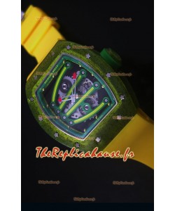 Montre Replica Suisse RM059 Yohan Blake Richard Mille avec Boitier en Carbone Forgé avec une Lunette Verte