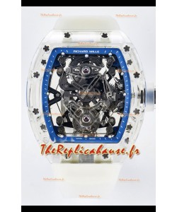 Richard Mille Super Clone 56-01 Montre avec boitier saphir transparent avec tourbillon véritable