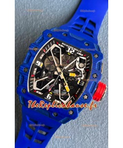 Richard Mille RM35-03 Rafael Nadal Edition Montre réplique 1:1 avec boîtier en fibre de carbone et bracelet bleu