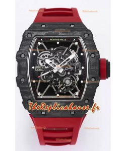 Richard Mille RM35-01 Rafael Nadal - Montre Super Clone Tourbillon Véritable - Boîtier en Fibre de Carbone