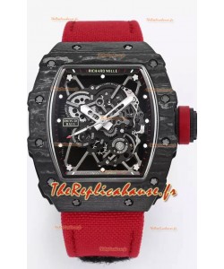 Richard Mille RM35-01 Rafael Nadal - Montre Super Clone Tourbillon Véritable - Boîtier en Fibre de Carbone