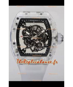 Richard Mille RM055 Boîtier en saphirs transparents avec montre Tourbillon Super Clone Véritable