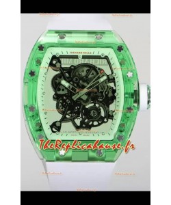 Richard Mille RM055 Boîtier en saphirs transparents avec montre Tourbillon Super Clone Véritable