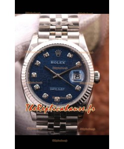 Montre Rolex Datejust 36MM Cal.3135 Mouvement Réplique Suisse Montre en acier 904L Cadran bleu ordinateur 