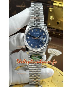 Rolex Datejust Super Clone Cal.3235 Cadran informatique bleu Boîtier en acier 36 mm