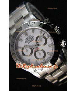 Montre Rolex Cosmograph Daytona 116520 Cadran Blanc Mouvement Original Cal.4130 — Montre en acier ultime 904 L 