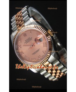 Rolex Datejust Montre Réplique avec Cadran romain en Or Rose 36MM avec Mouvement Suisse 3135