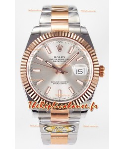Rolex Super Clone Datejust ETA 3235 Mouvement 41MM Cadran acier plaqué or rose bicolore