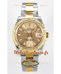 Rolex Super Clone Datejust ETA 2688 Mouvement 31MM Or Jaune bicolore Montre et cadran